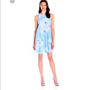 Like new Calvin Klein Blue Floral Chiffon Dress